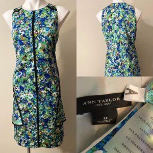 Ann Taylor Multicolor Floral Midi Dress